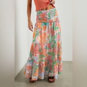 Rails Floral Maxi Skirt in Orange and Green